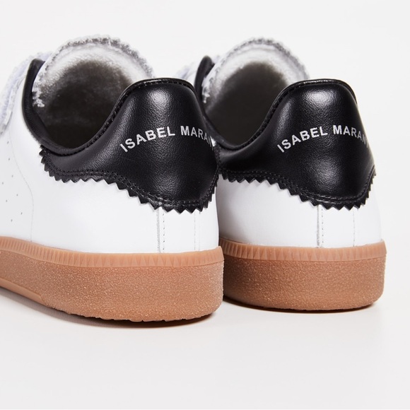 Isabel Marant White and Black Sneakers with Velcro Straps - Picture 3 of 8